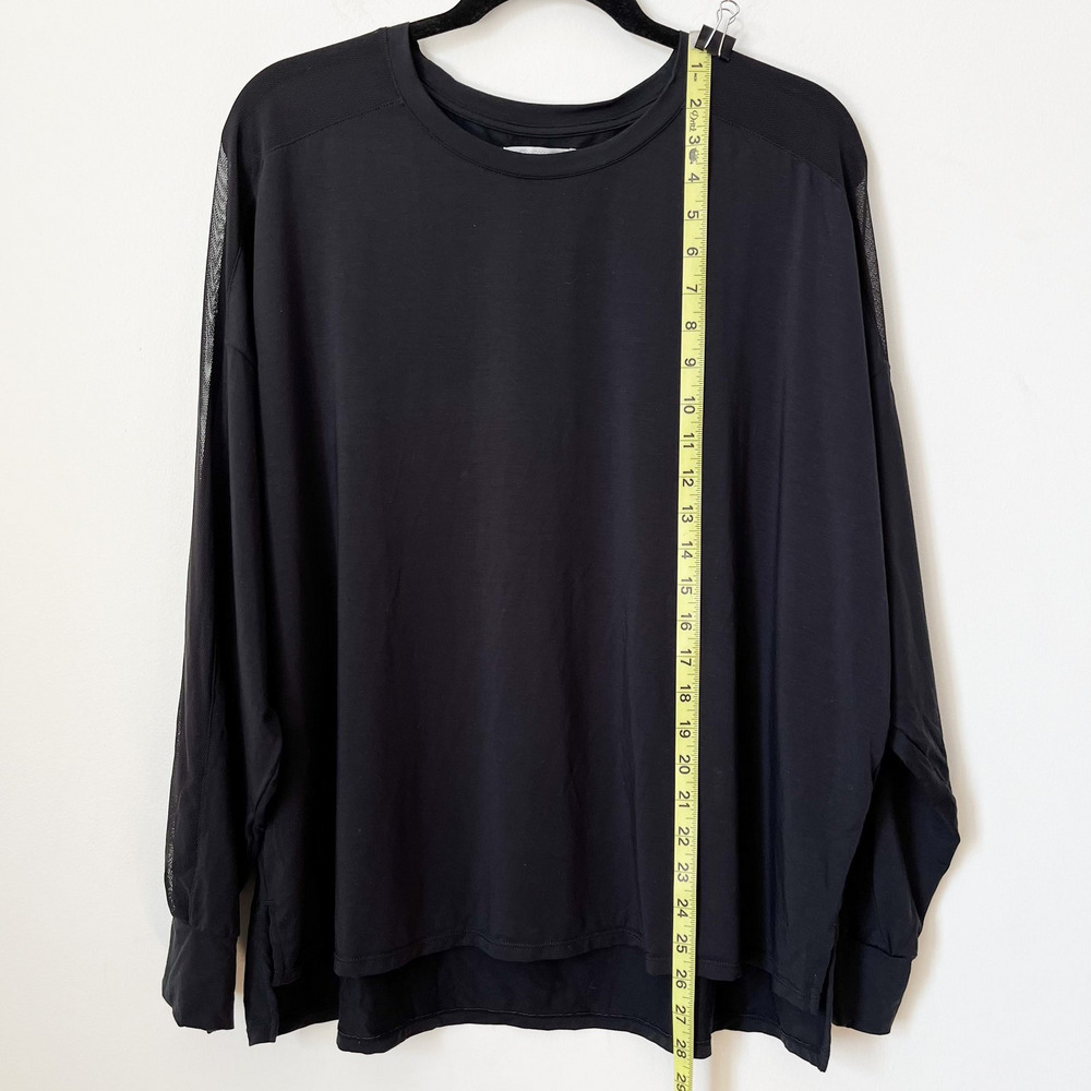 Honeylove BlissWear Long Sleeve Top Mesh Soft Breathable High-Low Women XL Black - Picture 8 of 12